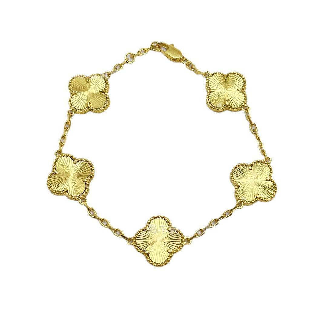 Yijia Gold-Plated Four Leaf Clover Bracelet - High Color Retention, Versatile & Stylish