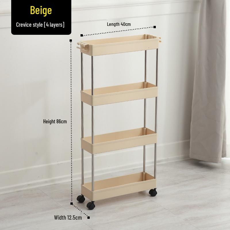 Многоярусная напольная тележка-полка для хранения для ванной и кухни