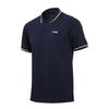 Li Ning Logo Slim Fit Breathable Прямой покрой Повседневная рубашка поло с коротким рукавом Мужские рубашки поло Синий APLT121-5