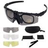 FOCUHUNTER Tactical Goggles, Shooting Glasses, Sports Glasses, 3-Color Lens Set, Frame & Strap for Prescription Lenses, Easy Lens Replacement, Adjusta