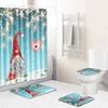 Valentine'S Day Toilet Shower Curtain Four-Piece Printed Floor Mat Set Bathroom Floor Mat Bedroom Absorbent Door Mat Carpet