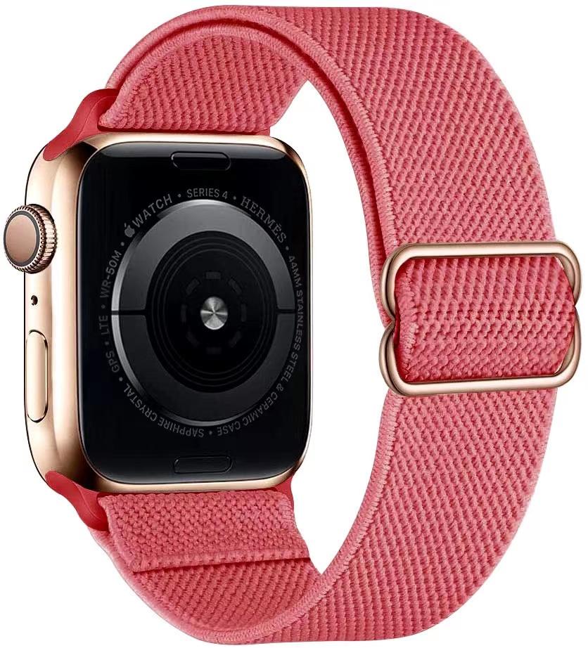 Эластичный тканый ремешок-петля для Apple Watch серии 8/7/6/5/4/3/2/se Регулируемый нейлоновый ремешок для часов iwatch 41, 45 мм, 49 мм, 44, 40 мм, браслет