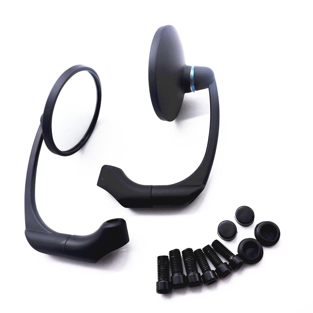 Мотоцикл Черное заднее зеркало Ретро Мото Мотоциклы Мотоцикл Скутеры Овальные зеркала заднего вида Зеркала бокового вида Кафе