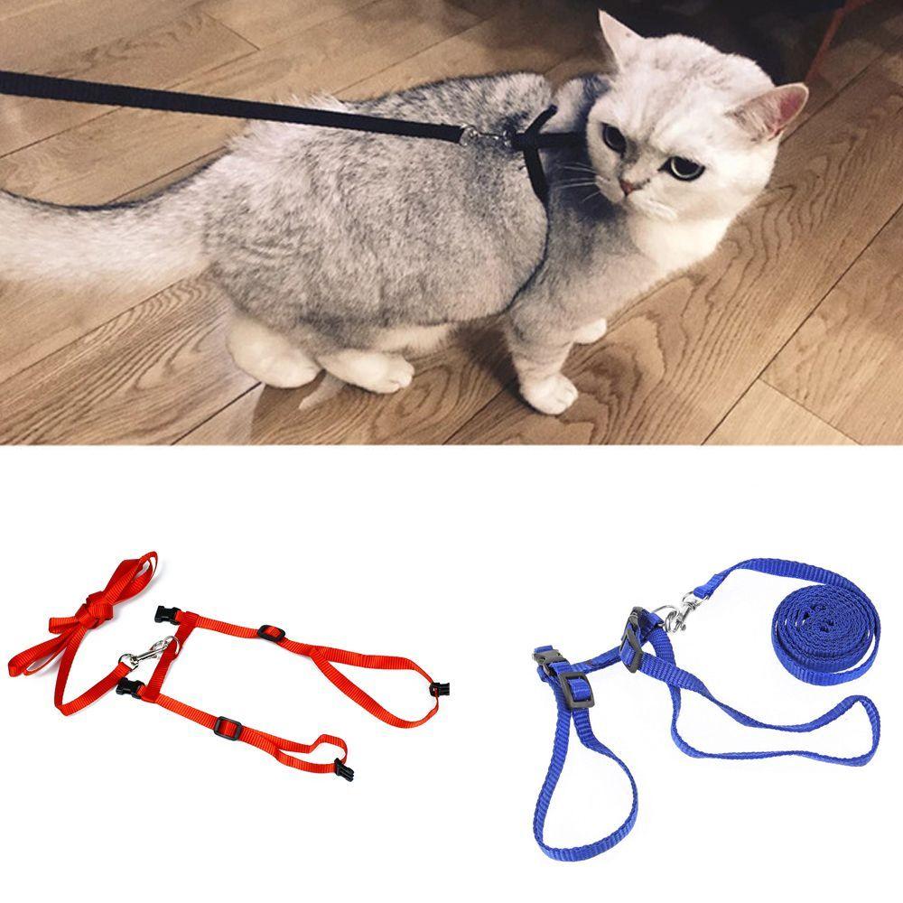 Pet Traction Training Cat Rope Cat Pet Rope Adjustable Cat Belt Nylon Harness Kitten Collar Rope