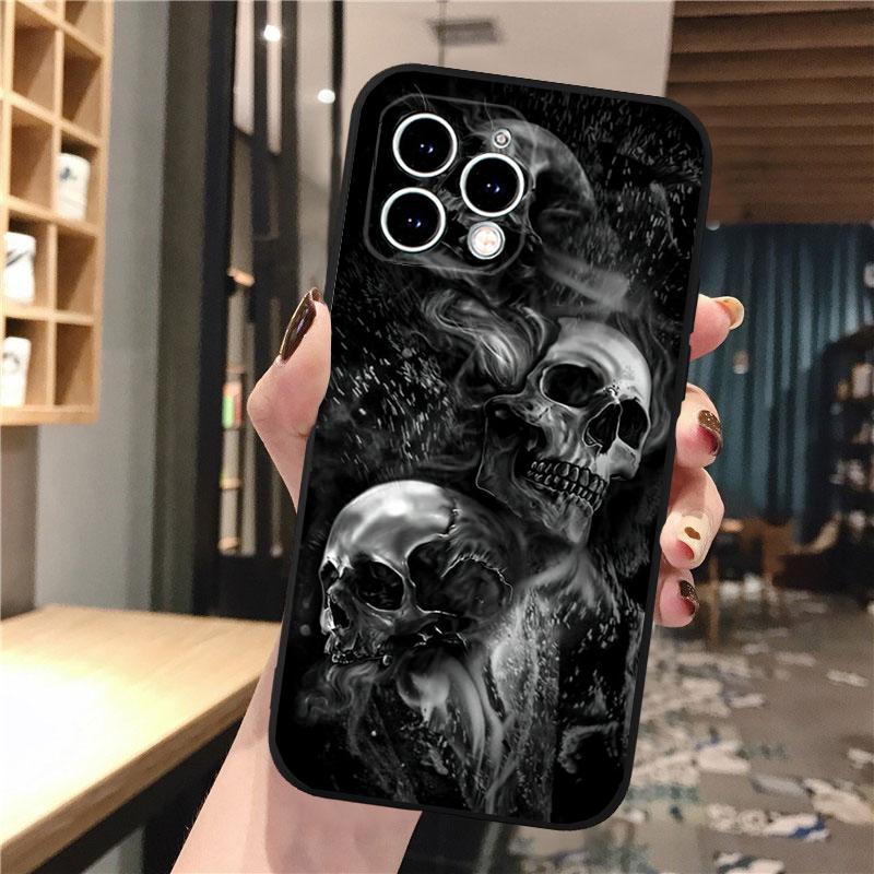Чехол для телефона с изображением черепа для iPhone 15 14 Pro Max 13 12 11 Pro Max XSMax XR 12 13 mini 14 Plus Shell