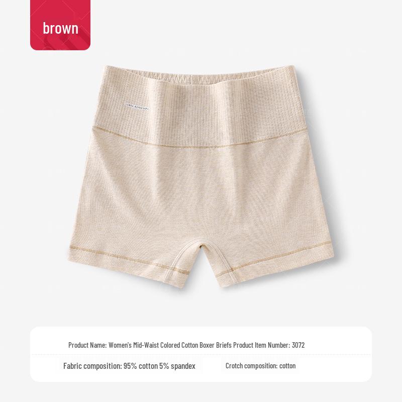 Высокоэластичное хлопковое женское нижнее белье с завышенной талией, облегающее бедра, с плоскими штанинами – Удобное, дышащее и не сдавливающее для осени и зимы