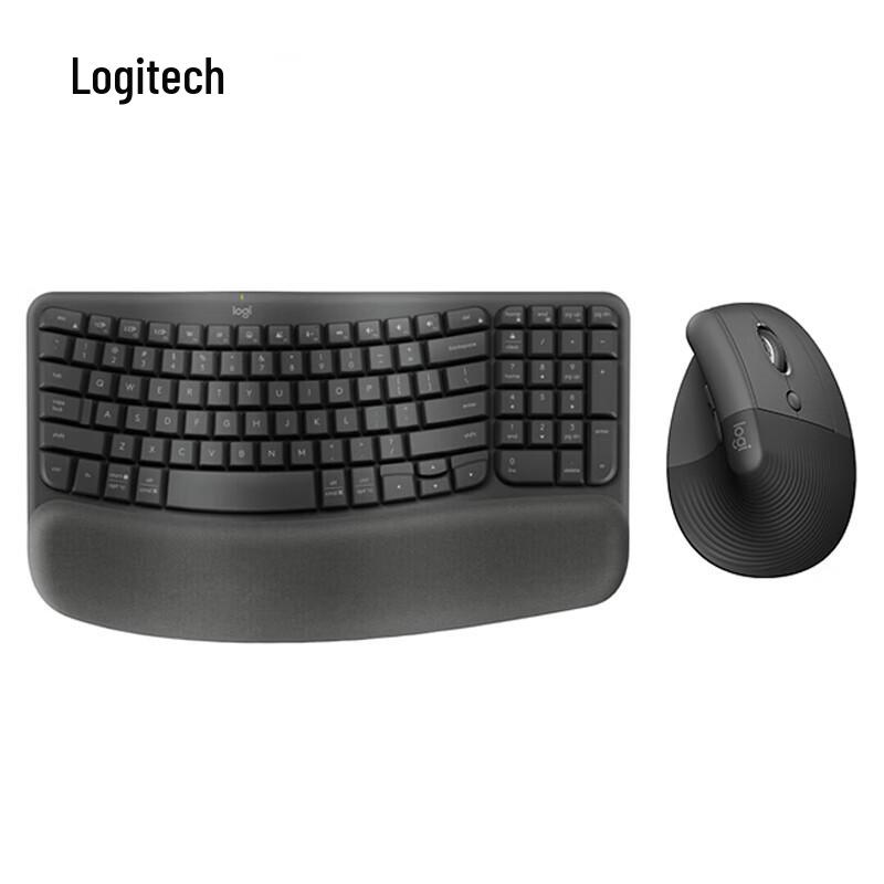 Logitech Эргономичная беспроводная клавиатура Wave Keys и мышь Lift
