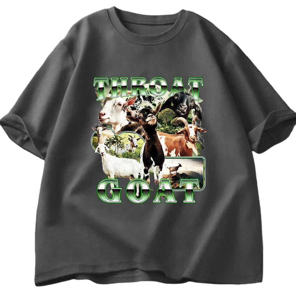 Throat Goal Fun Meme Pattern Tshirt Summer Mens Womens Casual Cotton Tshirt Harajuku Fashion Street Wear Y2K Tshirt