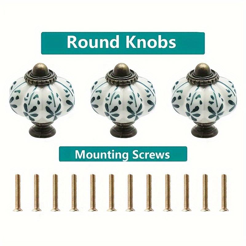 12 шт. керамических ручек для шкафа в форме тыквы, винтажные ручки для комода, винтажные ручки для ящиков с винтами для шкафов, шкафов и домашних проектов «сделай сам»