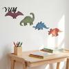 Dinosaur Wall Decor for Kids Bedroom 4Pcs/Set Wooden Room, Retro Stegosaurus Plesiosaur Animal Art Early Education And Pterosaur with Hanging