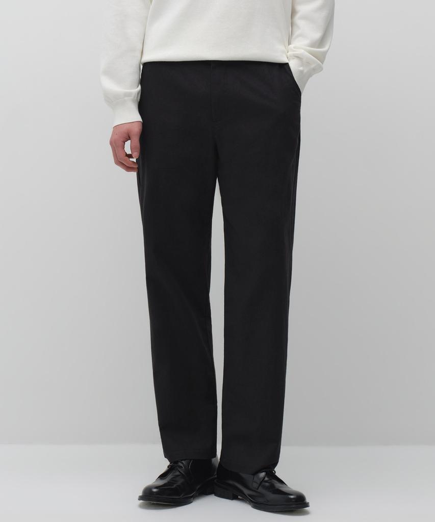 MUSINSA STANDARD [City Workers] Linen Blend Tapered Pants [Black]