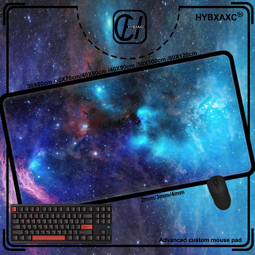 Игровой коврик для мыши Space Computer Gaming Большой коврик для мыши xmm Нескользящий Туманность Ковер для ноутбука Галактика HD Печать Настольный коврик Коврик для мыши