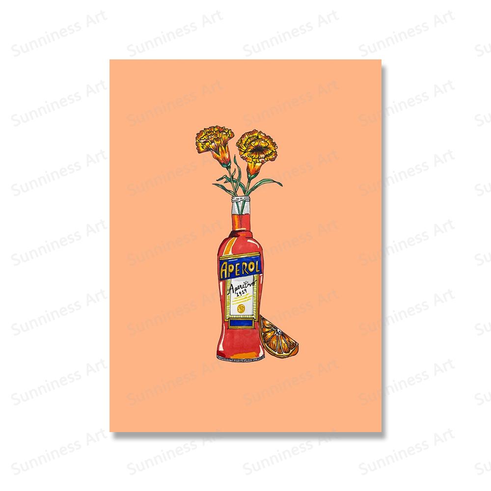 Nordic Food Flowers Coffee Cups Aperol Mac and Cheese Wall Art Canvas Painting Posters Print Pictures For Living Room Home Decor