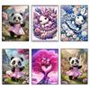 5D DIY Diamond Painted Flower Animal Panda Rabbit Landscape Mosaic Full Round Square Diamond Embroidered Cross Home Decoration