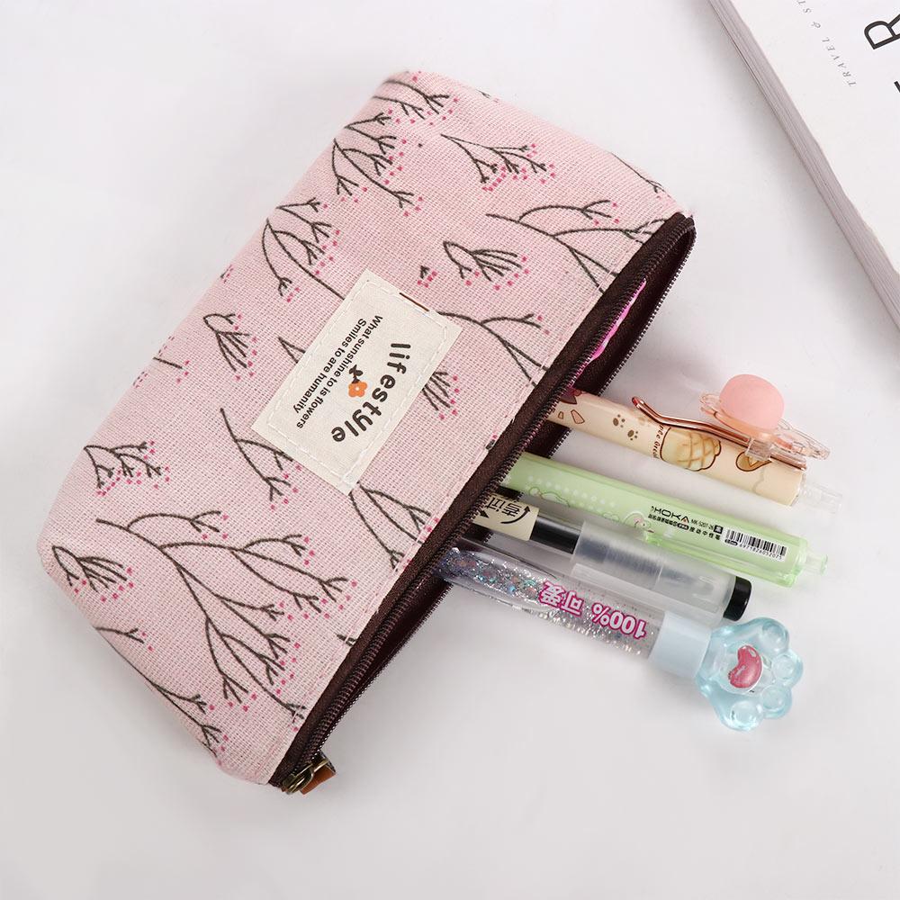Stationery Lovely for Girl Fabric Makeup Bag Student Pencil Bag Pen Bags Pencil Case Zipper Pouch