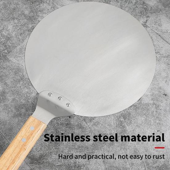 Лопата для пиццы из нержавеющей стали, большая круглая лопатка, кухонная лопатка для пиццы, широкая поверхность, безопасные инструменты для выпечки