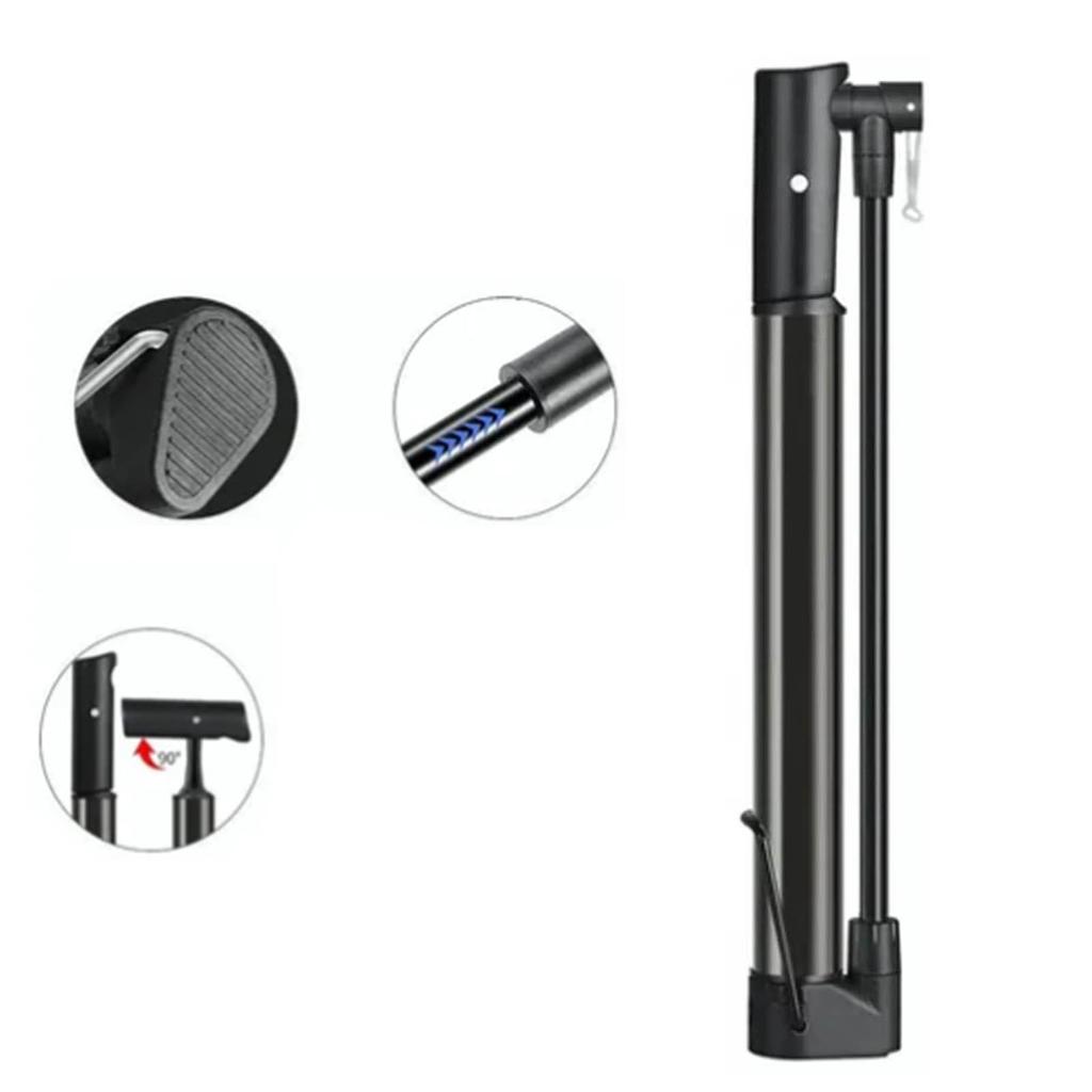 Велосипедный насос из алюминиевого сплава высокой твердости портативный мини черный напольный велосипедный насос для горных велосипедов