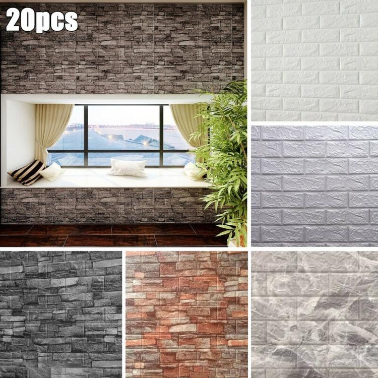 10/20 шт. плитка кирпичная стена стикер самоклеящиеся 3D пенопластовые панели обои художественный декор
