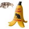 Cat Vomit Warning Sign 3D Banana Peel Cat Vomit Caution Sign Funny Vomiting Cat Desktop Warning Sign Gag Gift for Cat Lovers