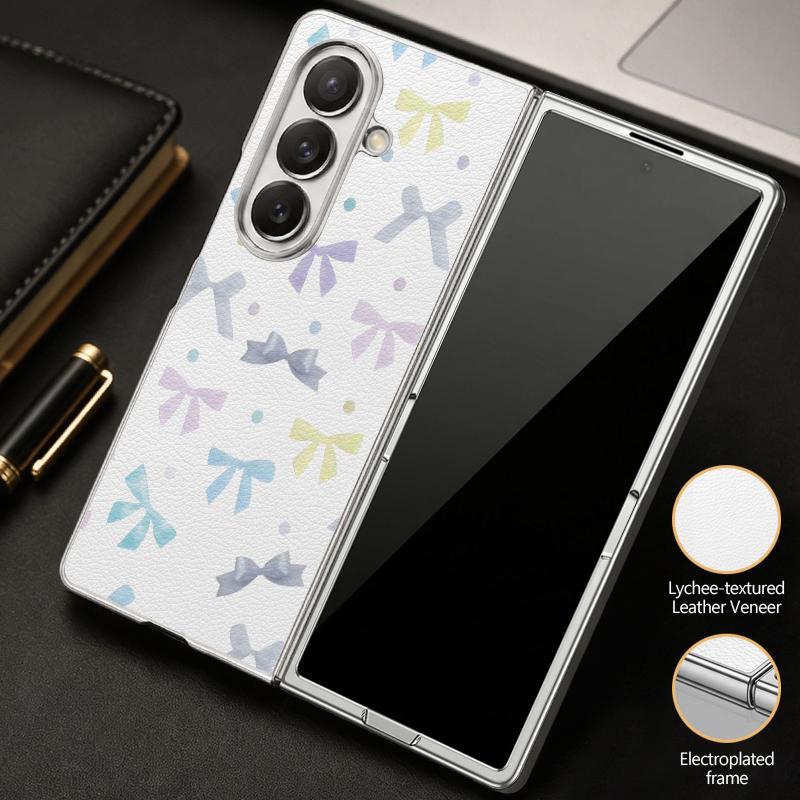 Чехол с принтом разноцветных бантиков для Samsung Galaxy Z Flip 8 7 6 5 Z Flip8 Flip7 Flip6 Гибридный 3-в-1 Покрытие Кожаная накладка Чехол для складного телефона