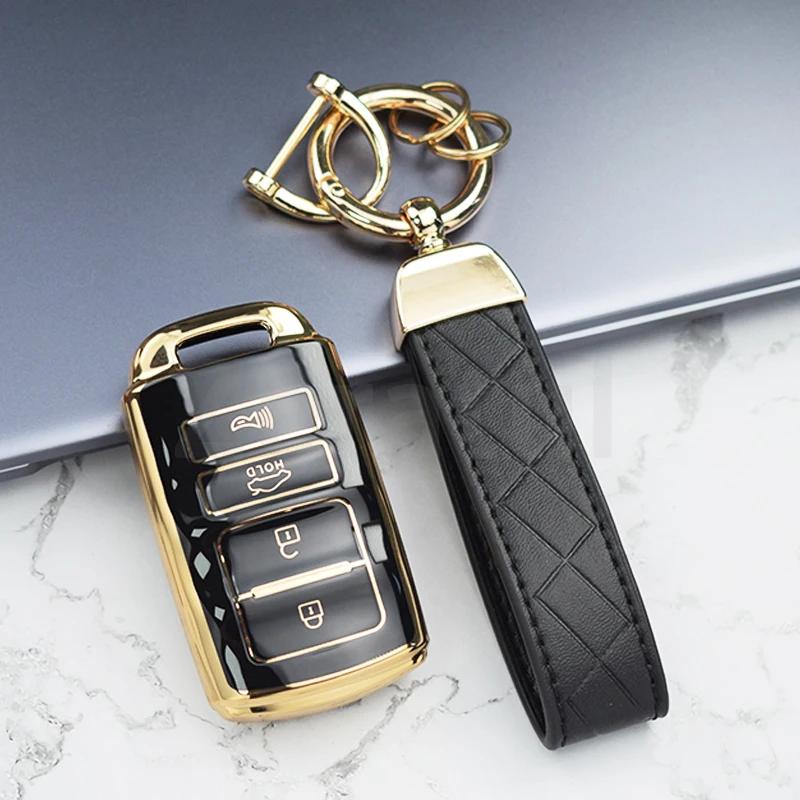 Чехол-брелок из ТПУ с 4 кнопками для автоключей Kia Cadenza K9 K7 K-04 Sorento K900 и нового K7, Держатель-защита