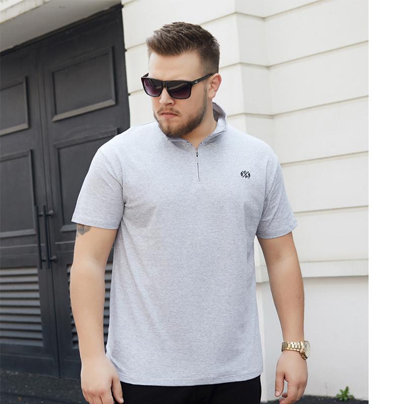 Новая мужская рубашка поло с коротким рукавом плюс размер футболка поло на молнии с коротким рукавом