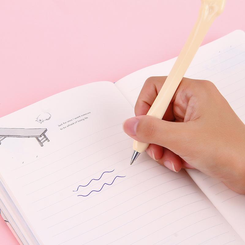 5 шт. шариковая ручка в форме кости с черными / синими чернилами, забавная, реалистичная, школьные, канцелярские принадлежности для письма, подарочные канцелярские принадлежности