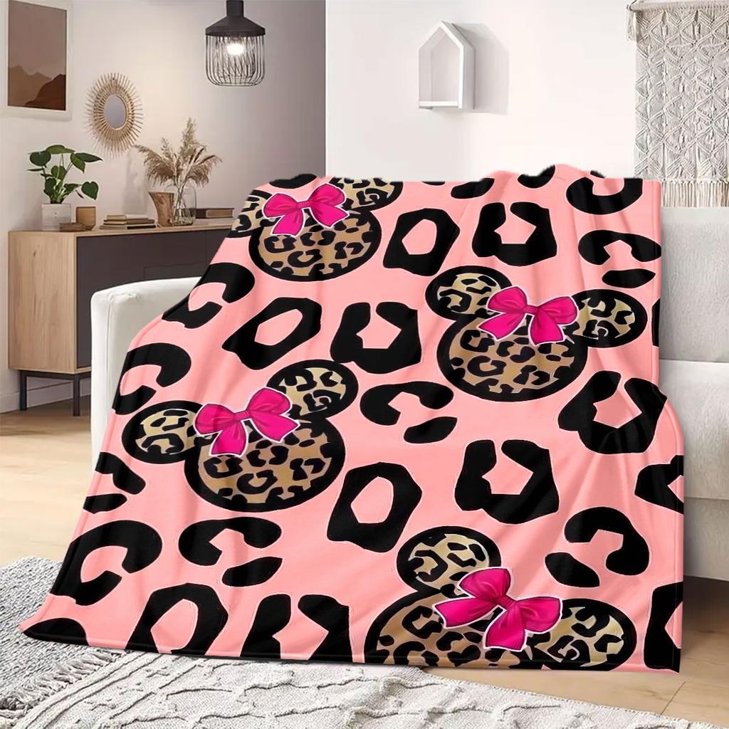 Mickey Print Flannel Blanket Cartoon for Sofas Beds Bedrooms Chairs Travel Picnics Home Decor Unique Gift Idea 3D Style
