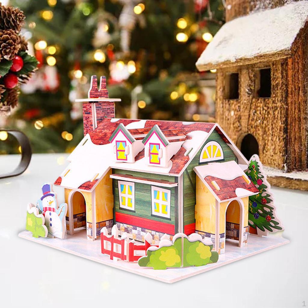 DIY Decoration, Christmas Crafts, Indoor And Outdoor 3D Puzzle for Kids, Craft House