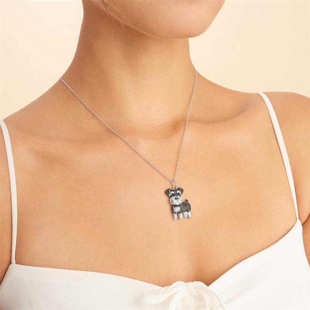 Exquisite Maltese Dog Pendant Necklace Cute Aesthetic Neck Accessories Collar Chain Unisex