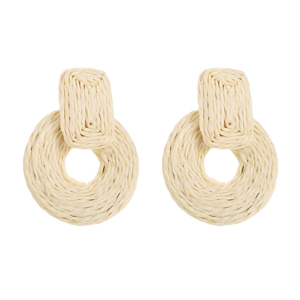 Плетеные серьги из рафии ручной работы в стиле бохо для летнего пляжного отдыха