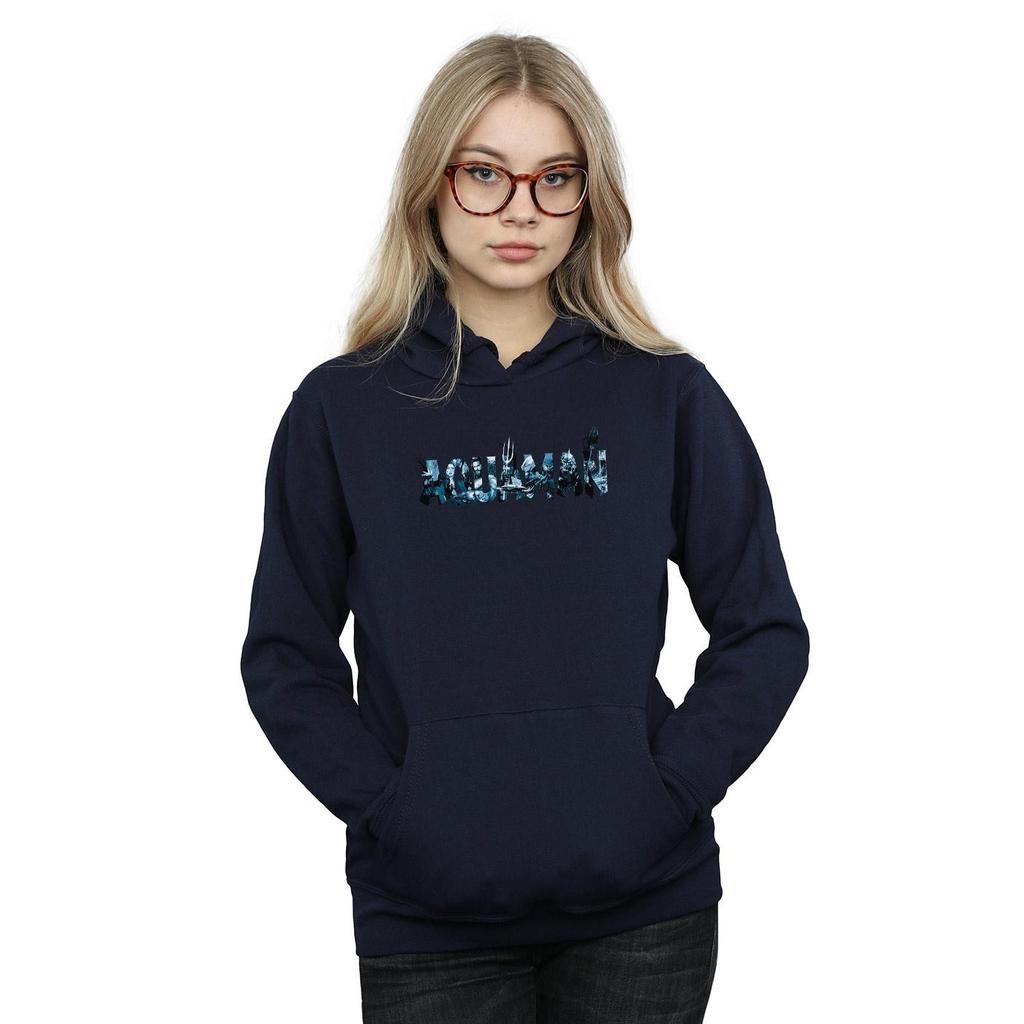 DC Comics Womens/Ladies Aquaman Text Logo Hoodie