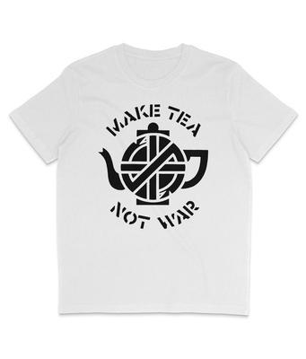 Crass - Заваривай чай, а не войну - Черный текст - Органическая футболка - Анархист - Панк