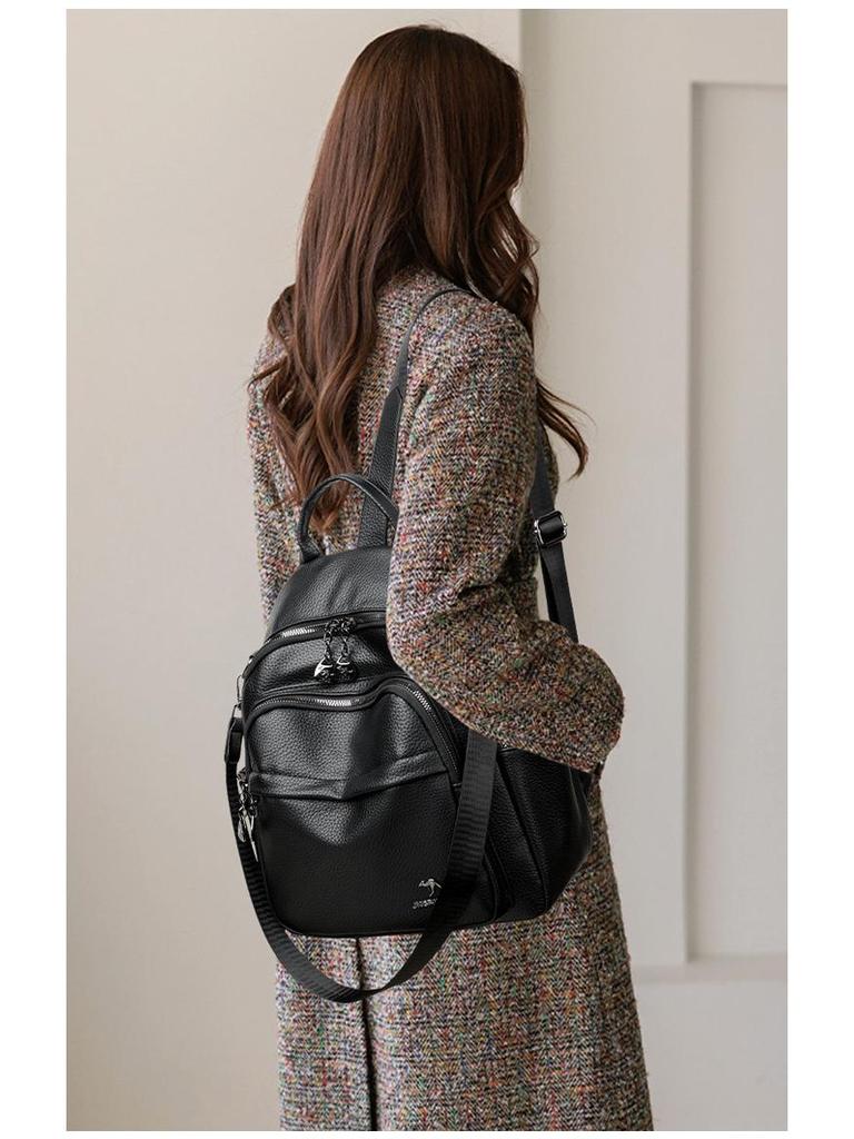 2024 Women's Fashion Large Capacity Leather Backpack & Shoulder Bag
