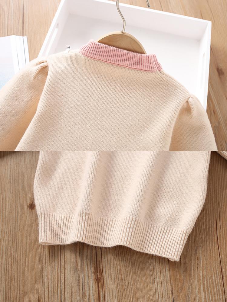 Вязаный детский свитер, модная и милая одежда для девочек, осенний теплый комплект для малышей, детская одежда 2 шт.