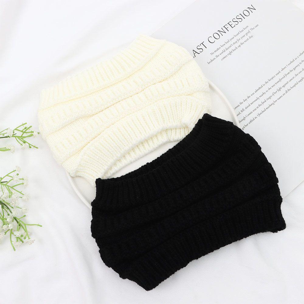 Winter Turban Hair Accessories Headwraps Hair Band Ear Warmer Knitting Headband Ponytail Beanie Hat