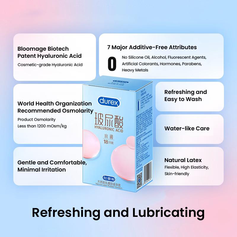 Презервативы Durex с гиалуроновой кислотой, супер смазка, приятные ощущения для женщин, 12 или 18 шт.