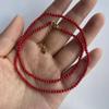 1Strand Synthetic Red Coral 2mm Round Beads Necklaces for Women Men Jewelry Love Wedding Christmas Gifts