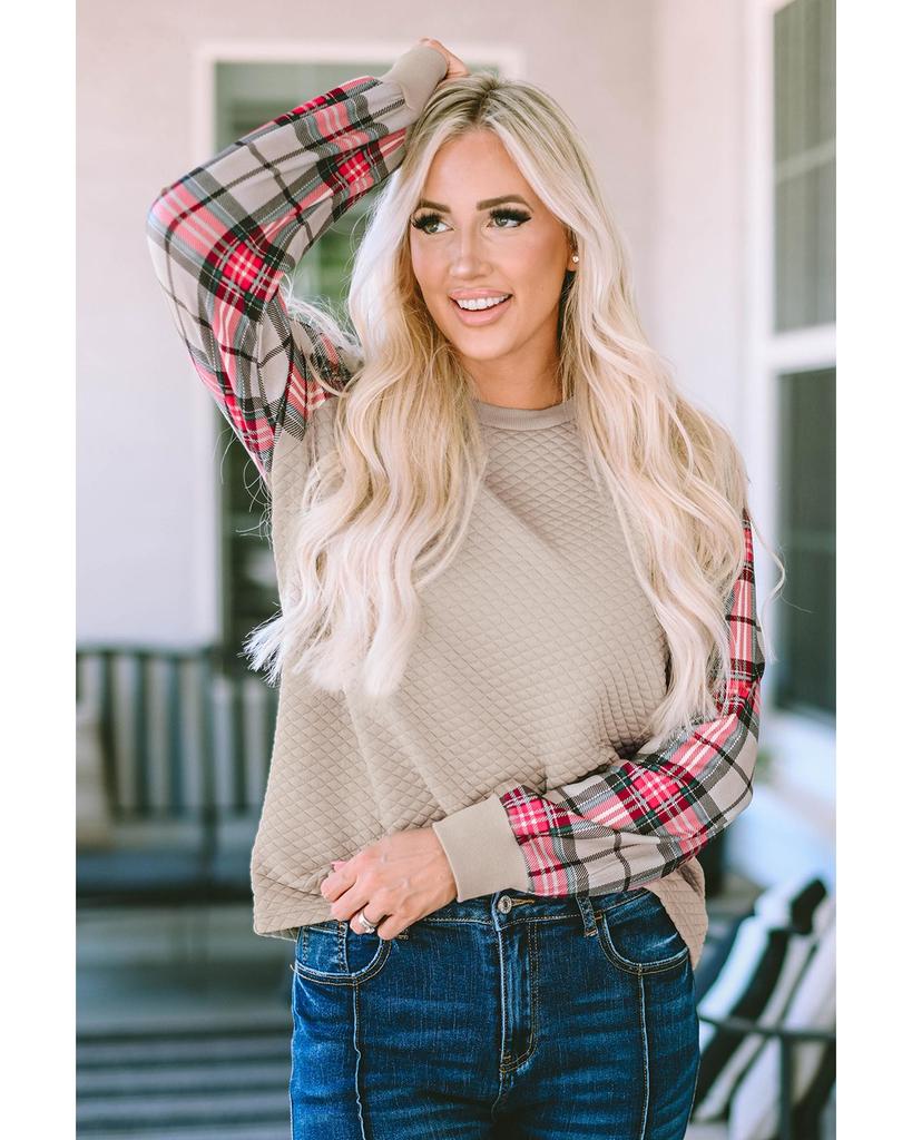 Azura Exchange Толстовка с рукавами реглан в клетку