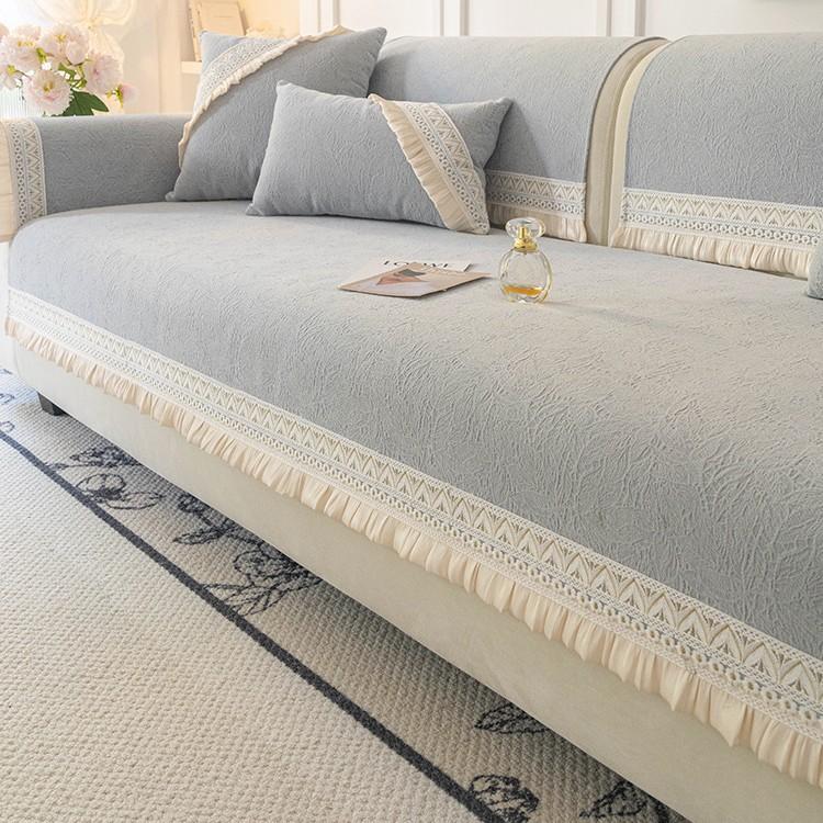 French Sofa Cushion New Four-Season Universal Popular Light Luxury High-End Feeling Cover Cloth Seat Cushion Fixed Non-Slip Cover