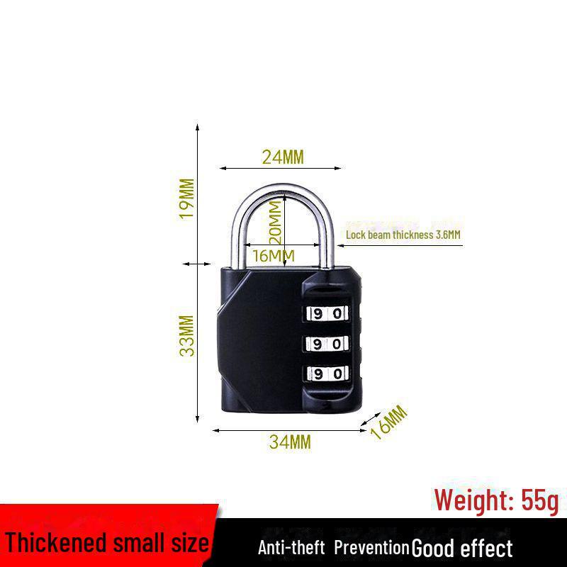 Mini Password Padlock for Gym, Cabinet, Dorm, Drawer, and Suitcase