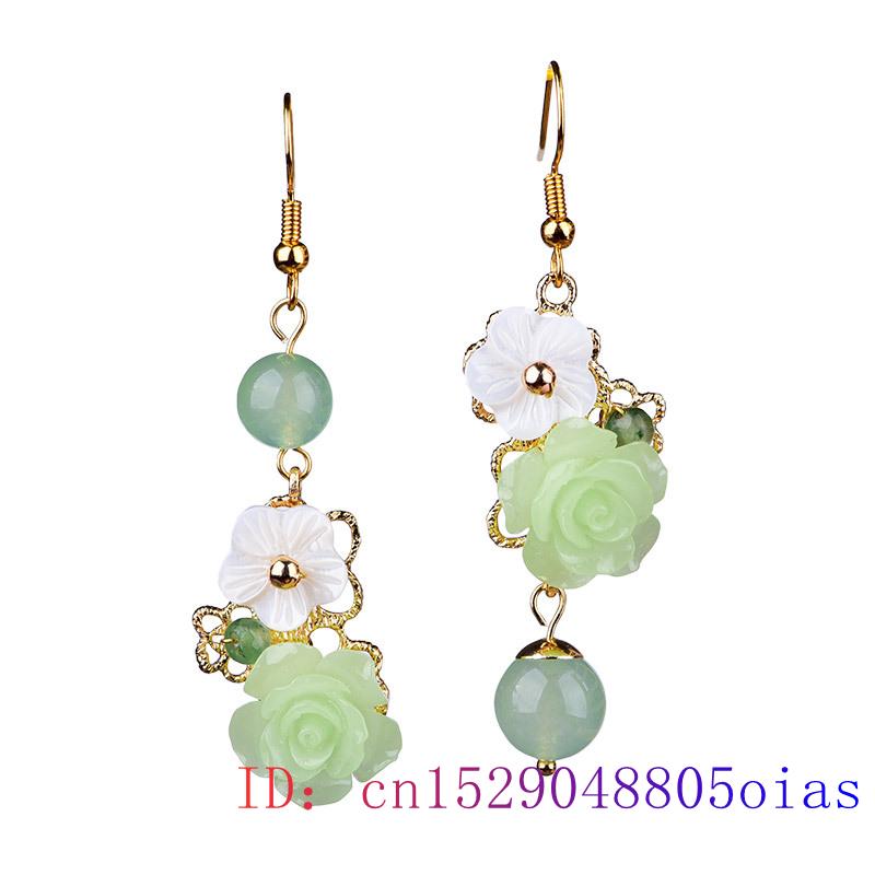 Серьги с зеленым нефритом и цветком, женские ювелирные изделия, драгоценный камень, кристалл, натуральный циркон, халцедон, амулет, модный шарм, 925 серебряные подарки