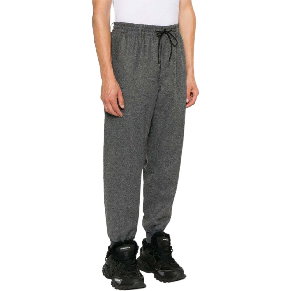 Y-3 Однотонные повседневные брюки средней посадки на кулиске с манжетами Мужские низы Серый JE3432