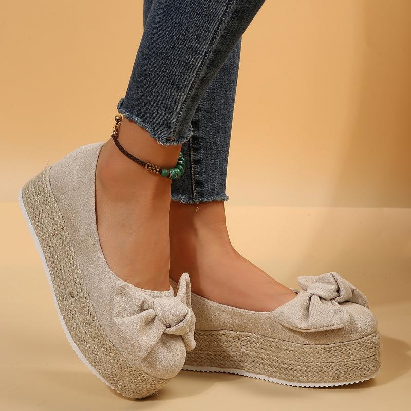Мода 2024 года, новые модные плетеные мокасины, женские толстые эспадрильи на платформе без застежек, дышащая нескользящая обувь