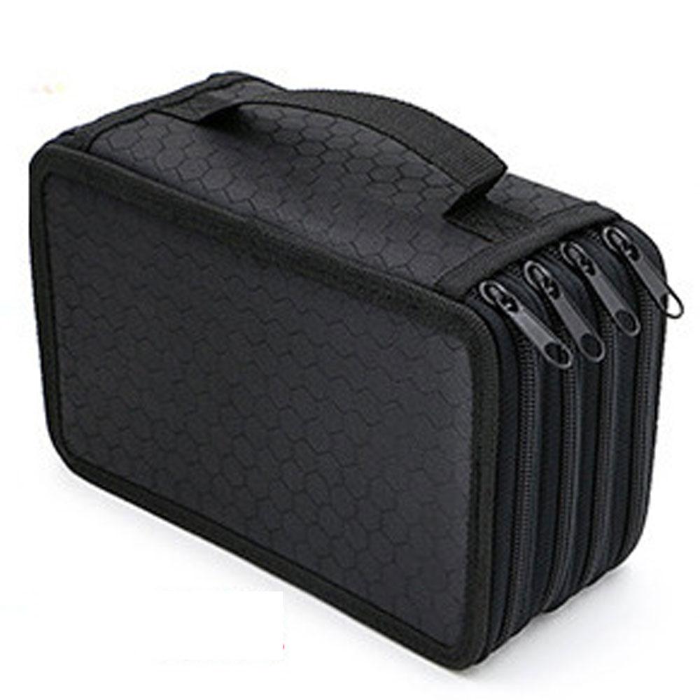 Цветная четырехслойная сумка для ручек, сплошной цвет, квадратный эскиз, цветная коробка для канцелярских принадлежностей, пенал с 72 отверстиями