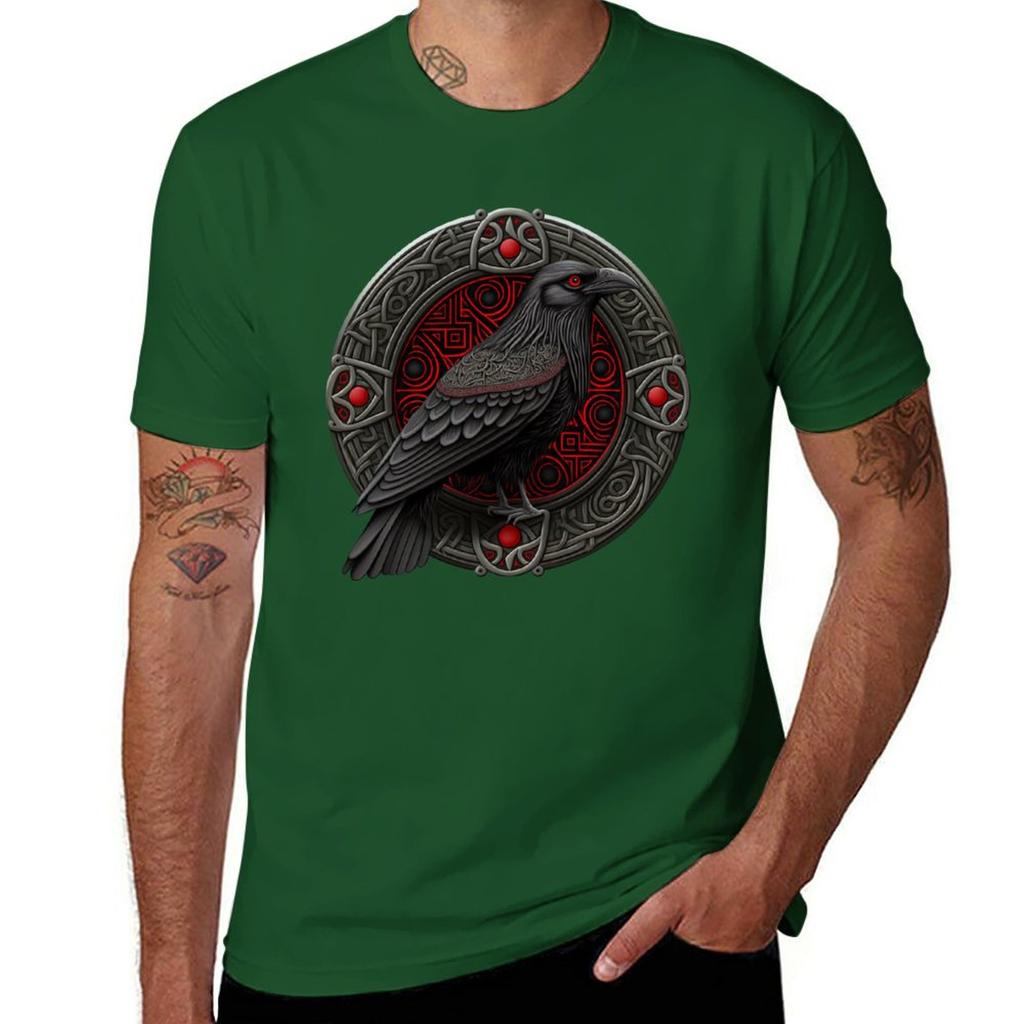 Summer Fashion Viking Raven T-Shirt for Men Oversized T Shirt O-Neck Short-sleeved Tops Tees Clothing