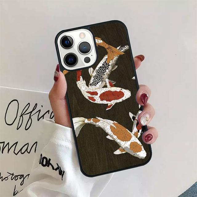 Чехол для телефона с изображением рыбы Кои для iPhone 17 Air 15 16 14 13 11 12 Pro Max Max Plus Задняя крышка Coque shell fundas