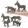 1pcs Realistic Donkey Animal Figurines Toy Figures Solid Grey Mule Models Farm Animal Toys Static PVC Decor Crafts