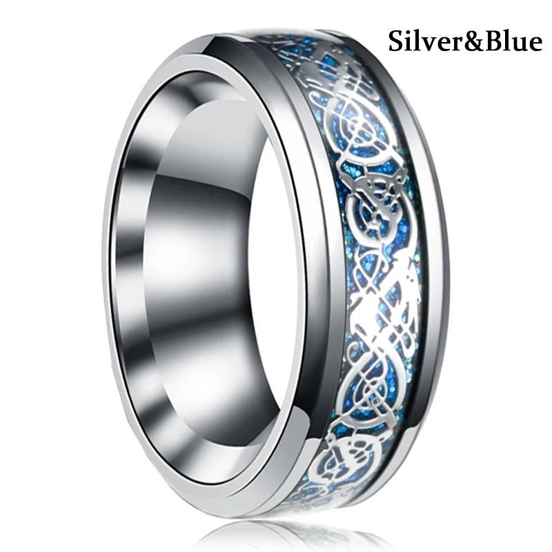 Vintage CopperColor Titanium Stainless Steel Rings for Men Black Carbon Fiber Ring Wedding Jewelry Christmas Gift Accessories