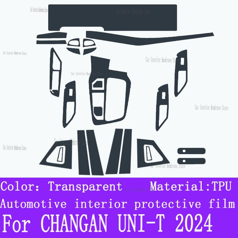For CHANGAN UNI-T 2024 Gearbox Panel Navigation Screen Automotive Interior TPU Protective Film Cover Anti-Scratch Sticker